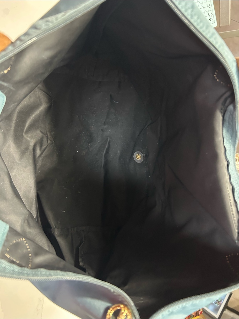 Longchamp Le Pliage Original Large Nylon Shoulder Tote Steel Blue/Grey*See Pics - Picture 6 of 14